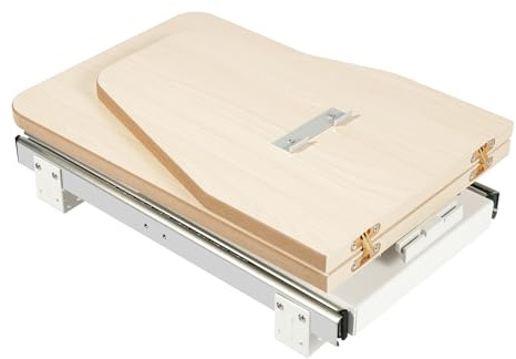 Tabla de planchar extensible, giratoria 180°, 45 kg, funda resistente al calor, ahorra espacio, 80 x 29,5 x 12 cm, color