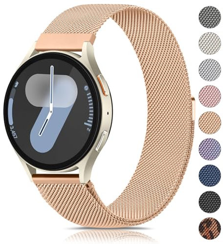 Vancle Armband für Samsung Galaxy Watch 7 Armband 40mm 44mm Damen Herren,Metall Mesh Edelstahl Ersatzarmband 20mm Uhrenarmband für Samsung Galaxy Watch FE 40mm(Roségold)