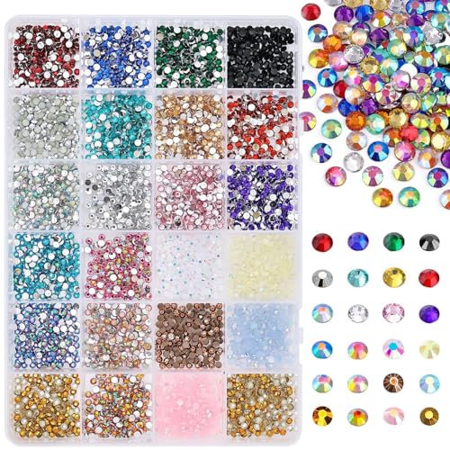 GZMAYUEN Nagel Strass Kit Kristallglas Strass Nail Art Edelstein Dekoration Zubehör Nagel Strass Kit Strass Charm Schmuck für Nail Art mit Pinzette und Picking Pen