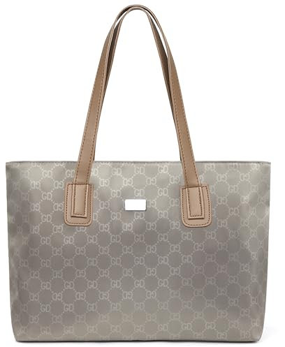 ZIOSINM Shopper Tasche Damen Groß - Elegante Handtasche mit Reißverschluss und Innentasche, Perfekt für Arbeit, Einkauf, Schule und Reisen - Moderne Tote Bag für Damen (Khaki)