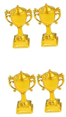 OUNONA 2 Set Decorazione Piccolo Tazza Compleanno Decorazioni Glitter Toppers Nome Mini Coppa Tombola Torta Ragazzo Golden Trophy Divertente Plastica D'oro 2 Pezzi*2