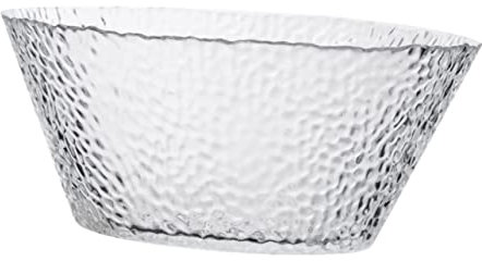 TOPPERFUN Ensaladera Martillada De Vidrio Transparente para Postres y Frutas Cuenco De Diseño Irregular para Servir Verduras y Aperitivos