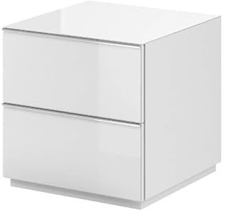 Arthauss White Helio 38 Cabinet, Space-Saving Storage with Drawer & Open Shelf
