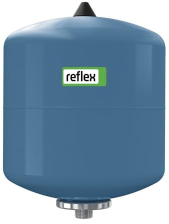 Reflex Membran-Druckausdehnungsgefäß 12 Liter 10 bar | Refix DE 12 7302013 | Ausdehnungsgefäß für Brauchwasseranlage | bis zu 70 °C | Blau | Anschluss G 3/4