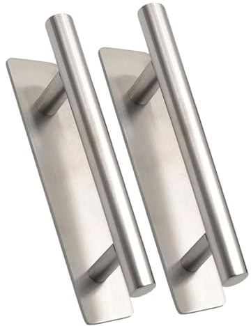 2 tiradores autoadhesivos para muebles, de acero inoxidable, para armarios de cocina, cajones, sin agujeros, para armario, puerta corredera, balcón, cajones, armarios (plata 150 mm)
