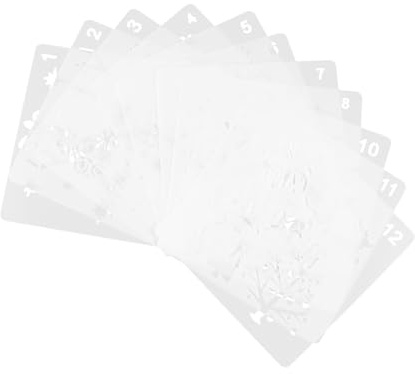 Mobestech 11 Pochoirs de Peinture Noël Réutilisables pour Scrapbooking et Dessin, Plastique Léger, Kit 11 Pièces pour Album Photo, Agenda, Activités Créatives DIY Fête de Fin D’année