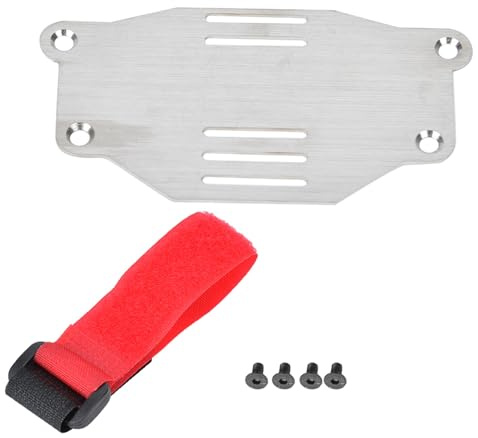 EOJDDPA Front Battery Plate Equipment Board Tray Metal Durable RC Car Battery Mounting Plate for TRX4 Model Cars Silver 85x50mm