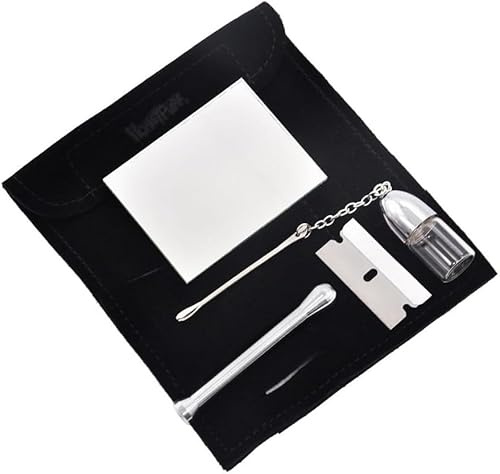 Kit per Tabacco, Custodia in Pelle, Cucchiaio in Metallo, Bottiglia in Vetro, Tabacco da Fiuto E Altro Ancora, Dispenser per Polvere, Tubo per Tabacco, Scatola per Sniffare, Compatto E Port, B