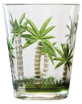 Diligence4us AS-0501 Sensation Acrylic Palm Tree Design D.O.F Tumbler, Set of 4