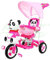 BSD Dondolo - Triciclo per Bambini 2 in 1 - Panda Triciclo con Effetti di Sonori - Rosa