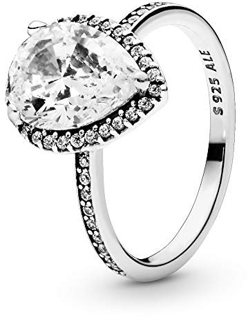 Pandora Radiant Teardrop Ring, Sterling Silver, Clear Cubic Zirconia, Size 4.5