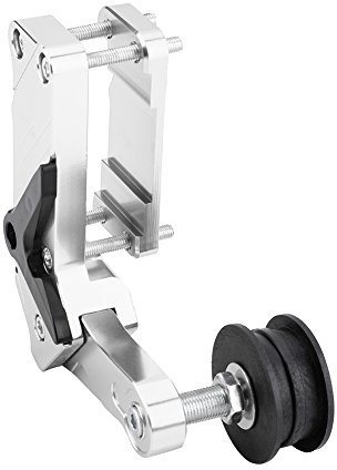 KIMISS Rodillo tensor de cadena para moto, ajustador universal de aleación de aluminio CNC, herramienta plateada, compatible para varias ma s