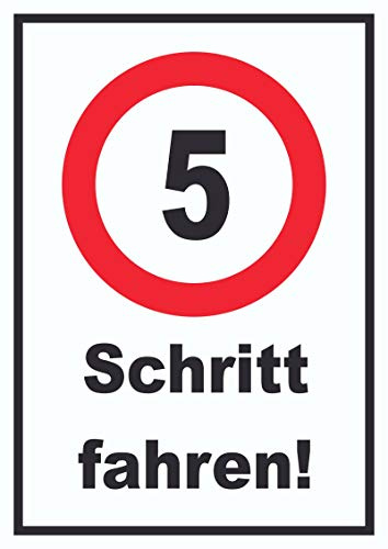 HB-Druck Schritt Fahren 5 km/h Schrittgeschwindigkeit Schild A6 Rückseite selbstklebend