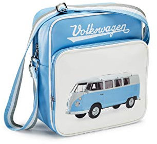 Volkswagen 1H0087319 Tasche T1 Schultertasche Retro Bulli, Hellblau/Weiß, M