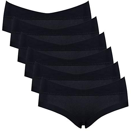 Intimate Portal Culotte de Grossesse de Maternité Shorty Nid sous-vêtements Post-Partum en Coton Slips pour Femme Enceinte Lot de 6 Noir XL