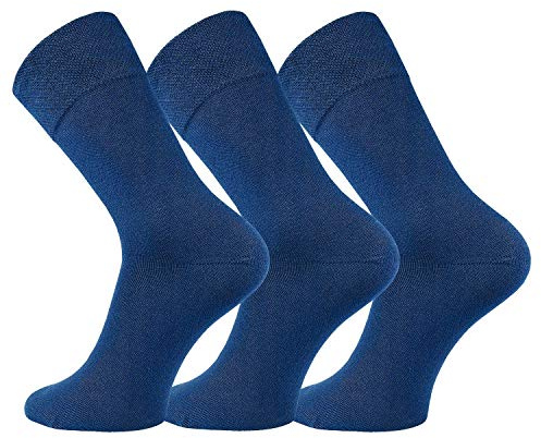 FussFreunde 6 Paar Baumwoll-Socken mit breitem Komfort Piqué-Bund und ANTI-LOCH-GARANTIE