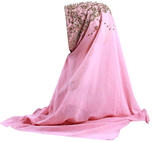 Lazzboy Plain Chiffon Muslim Hijab Schal Halstuch Damen Kopftuch Gesichtsschleier Glitzernder Turban Hidschab Diamanten Islamischen Abaya Dubai Frauen Ramadan Kopfbedeckung Bandana(G)