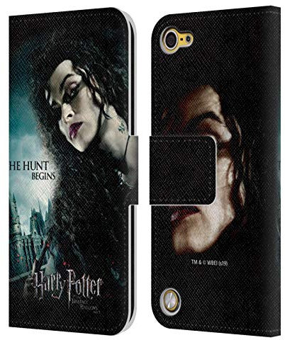 Head Case Designs Offizielle Harry Potter Bellatrix Lestrange Deathly Hallows VII Leder Brieftaschen Handyhülle Hülle Huelle kompatibel mit Apple iPod Touch 5G 5th Gen