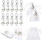 Naler 72 Kit Llavero de Ángel Tarjeta Bolsa de Organza Regalo Recuerdos para Boda Bautizo Baby Shower Cumpleaños Despedida de Soltera