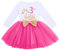 FYMNSI Kleinkinder Mädchen Mein 3. Geburtstag Kleid Baumwolle Langarm Tutu Tüllkleid Pailletten Schleife A-Linie Prinzessin Partykleid Fotoshooting Outfit Kostüm Rose 3 Jahre