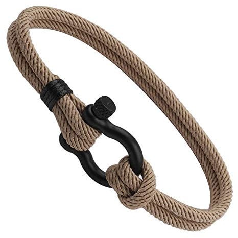 Mens Nautical Rope Braided Bracelet with Clasp for Mens Womens Unisex Friendship Bangle Wristband Handmade String Woven Cuff Bracelet