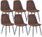 JaHECOME 6er Set Esszimmerstühle Scandinavian Vintage Samt Künstlich Wildledersitz Wohnzimmerstuhl mit Rückenlehne Stuhl mit Stahlbeinen (Braun, 6)