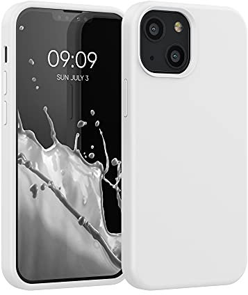 kwmobile Cover per iPhone 13 mini Custodia - Back Case per Smartphone in Silicone TPU - Protezione Gommata - bianco