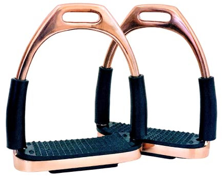 Lenza Sicherheitssteigbügel für Pferde, flexibel, Roségold, mit starken Stufen, 10 cm