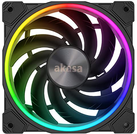 Akasa SOHO AR14, 140mm 4-Pin PWM ARGB PC Cooling Fan, Low-noise Computer Case Fan, 5V Motherboard Compatible, Heatsink and Radiator, Black, AK-FN119