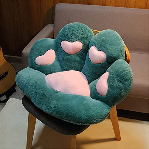 LANPEW Cat Paw Cushion Kawaii Chair Cushions Cute Stuff Seat Pad Comfy Lazy Sofa Office Floor Pillow for Gaming Chairs Room Decor(Dark green heart, 70x70cm)