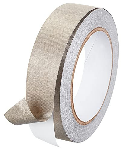 OLYCRAFT Ruban en Tissu Faraday de 3 cm x 65 Feet Ruban Tissu RF Double Conducteur Ruban Conducteur Haut Blindage Rouleau Ruban Adhésif Tissu pour Bloquer le Signal EMI Blindage Harnais Fil