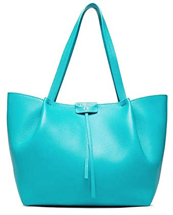 PATRIZIA PEPE Shopper Tasche Pepe City Media Azure Shopper Hellblau Blau Damen 35 x 23 x 13 cm, Azure