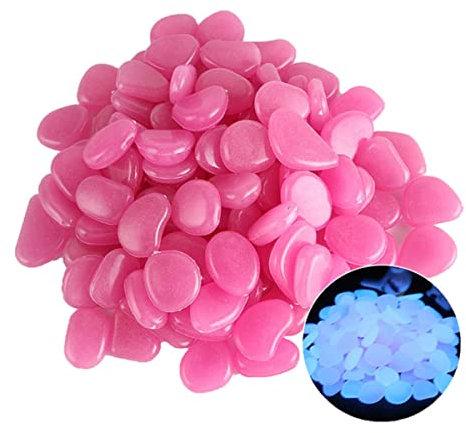 GROWWISH Neue 10 Stück umweltfreundliche leuchtende leuchtende Kunststein-Aquarium-Aquarium-Bonsai-Garten-Dekoration, die im Dunkeln leuchten, Kieselsteine-Lavendel