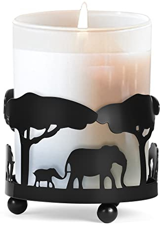 Lollanda Safari-Tier-Kerzenhalter für Raumdekoration, Elefant und Giraffen-Silhouette, Vintage-Kerzenhalter, kreativer Wald-Thema, Kerzenständer für Valentinstag, Jahrestag, Dekoration (Elefant)