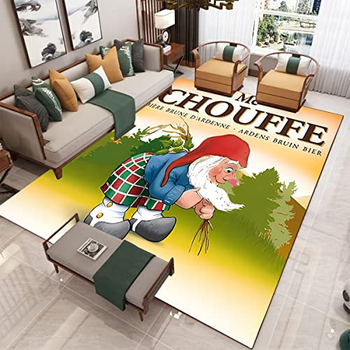 bailongma Marque de bière imprimé Flanelle Tapis Doux Belgique Tapis drôle Bar Club Décor Non dérapant Tapis de Sol D1038 140×200CM