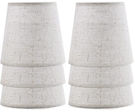 YISUN Set of 6 Clip on Lampshades, Chandelier Small Lamp Shade | Little Lampshade Wall Lamp Candle Lamp Shades for Bedroom, Dining Room Decorations
