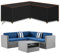 MUPAS L-Form Abdeckung Gartenmöbel, Lounge Gartenmöbel Abdeckplane, Premium Wasserdicht Winddicht Sitzgruppe, 420D Oxford Gewebe Schutzhülle Gartenmöbel für Ecksofa 215 x215 x85cm