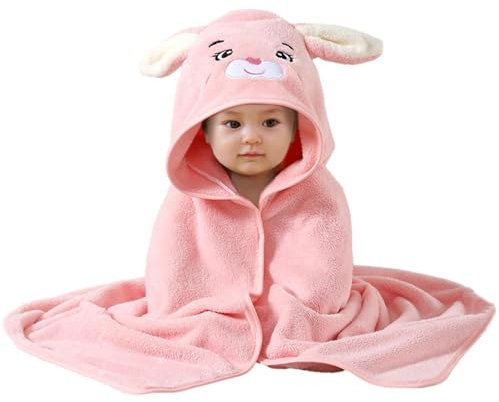 Fulenyi Baby Badetuch, niedliches Tier Baby Kapuzenhandtuch 80x80cm, Babyhandtuch mit Kapuze für Neugeborene, Weich & Super Saugfähig, Unisex