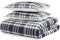 UGG 32553 Leonora King King 3-teiliges Bettdecken-Set, Luxus-Bettwäsche, Bettdecke und Zwei Kissenbezüge, gemütlich, bequem, wendbar, maschinenwaschbar, Hotel-Stil, Kingsize, Ocean Plaid