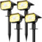 nipify Solarlampen mit Bewegungsmelder, 4 Stück Warmweiß Solarstrahler für Aussen, IP65 Wasserdicht Solar Gartenleuchten Solarleuchten LED Solar Strahler Aussen Weg Hof Gehweg