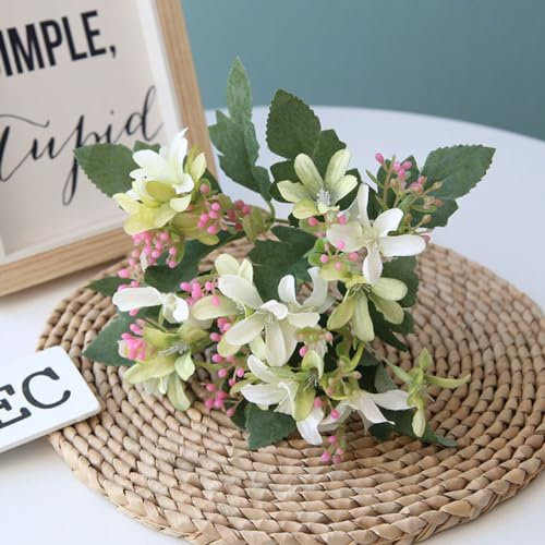 LVTFCO Narzisse Orchidee weiß Hochzeit Brautstrauß DIY Scrapbook künstliche Hausdekoration, 4