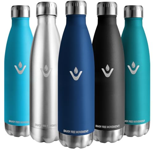 Vikaster Gourde isotherme, 750ml Gourde, Sans-BPA Gourde inox, Etanche bouteille Approprié & Adulte, Sport, Gym, école, Extérieur