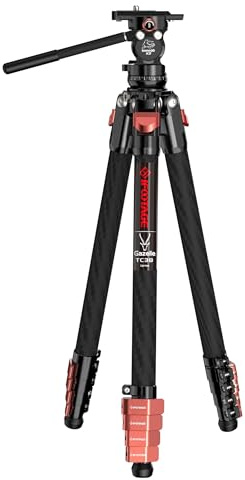 IFOOTAGE Gazelle TC3B + Komodo K3 kolkamerastativ med flytande huvud, bärbart resestativ för professionell fotografering, innehållsskapande, vloggning och videoproduktion