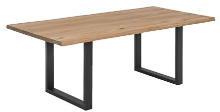 Dynamic24 Tisch 200x100 Wildeiche Metall Holztisch Esstisch Küchentisch Speisetisch Küche