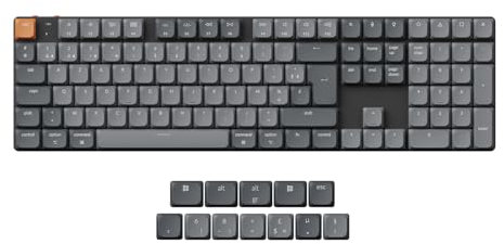 Keychron K5 Max 100% Clavier Mécanique sans Fil Personnalisé Ultra Fin, 1000 Hz 2.4GHz Bluetooth Cable Connection QMK/Via Programmable, Hot-Swap Gateron Marron Switch pour Mac/Windows/Linux, FR-ISO