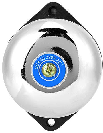 Akozon 2-in-1-Hochleistungs-Edelstahl-Elektro-Innenschlagglocke, kein Funke, 220 V, 5 W, Tonsignalglocke für Schule, Fabriken, Eisenbahnen, öffentliche Innenbereiche