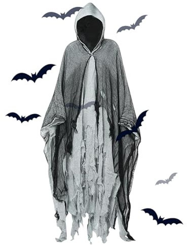 Fulenyi Halloween-Umhang für Erwachsene, gruseliger Halloween-Umhang | Gruseliges Cape mit Kapuze für Unisex-Erwachsene - Wiederverwendbares Scream-Kostüm für Rollenspiele, Thementänze und