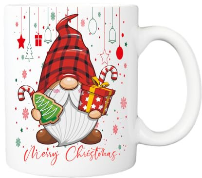 Pickhut Christmas Gonk Gnome Hot Chocolate Mug, Movie Cup, Secret Santa, Stocking Filler, Gonk Lover Gifts for Birthday, Xmas Eve Box (Male Gonk)