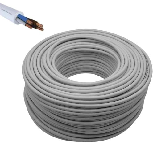 Cavo Elettrico Grigio FROR Gommato Flessibile Tutor Quadripolare Antifiamma $ Fili Multicolore per Impianti e Prolughe (Metri 50, Sezione 4x1)