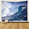AMDXD Wandbehang 260x240cm, Landschaft Natur Wandteppich Meer Welle Tapisserie Polyester Wandtücher für Tischdecke Wohnzimmer Decor, Weiß Blau